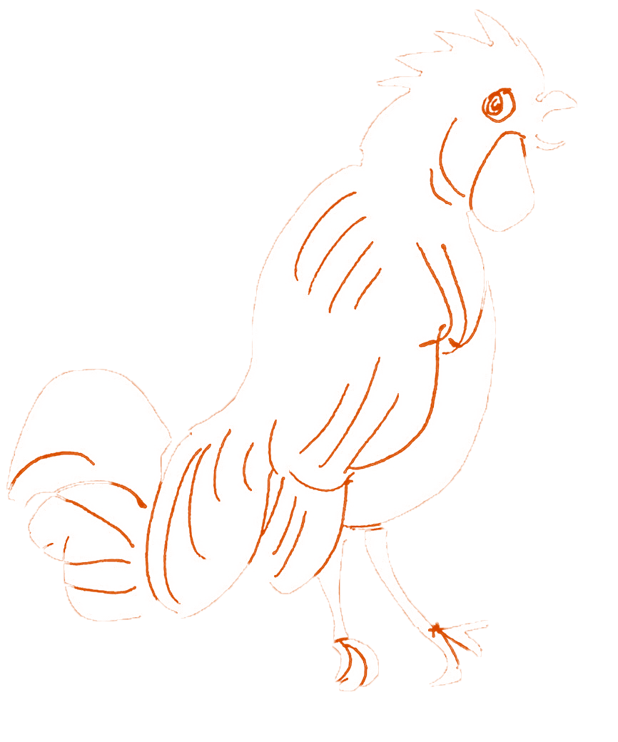 Illustration of a rooster.